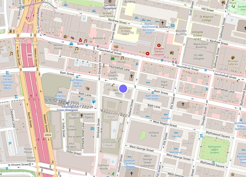 Map: PREMIER SUITES PLUS Glasgow Bath Street